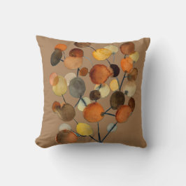 Coussin Arbre Abstrait brun d'automne