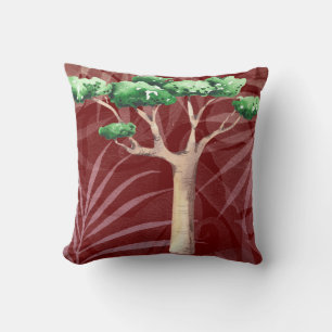 Coussin Arbre Baobab à l'aquarelle