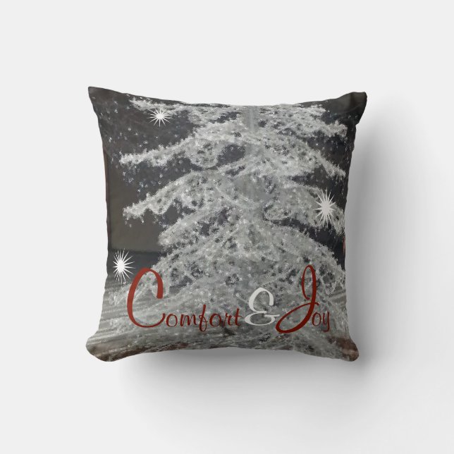 Coussin Arbre Contemporain Noir Et Blanc (Recto)