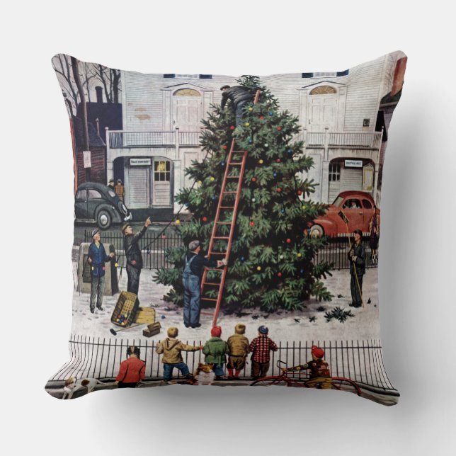 Coussin Arbre dans la place (Recto)