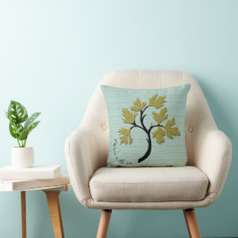 Coussin Arbre dansant personnalisé Vert olive
