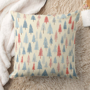 Coussin Arbre de la forêt de Noël motif scandinave