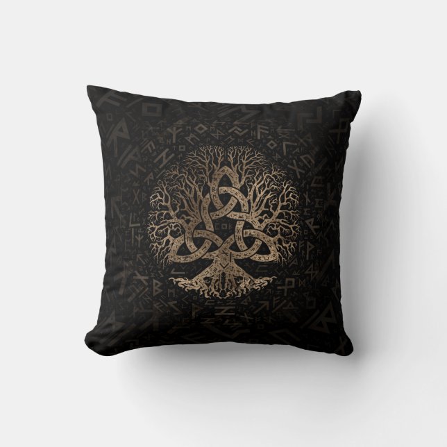 Coussin Arbre de la vie avec Triquetra sur le motif de (Recto)