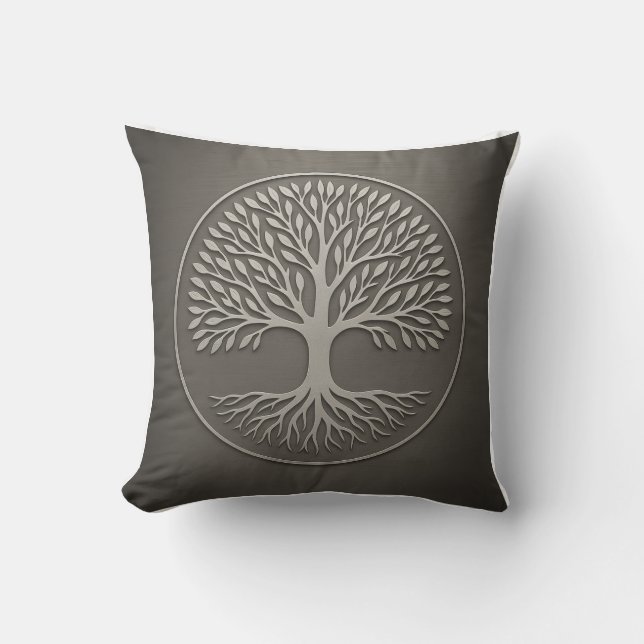Coussin Arbre de la vie Gray Thaillow Pillow Géométrie Sac (Recto)