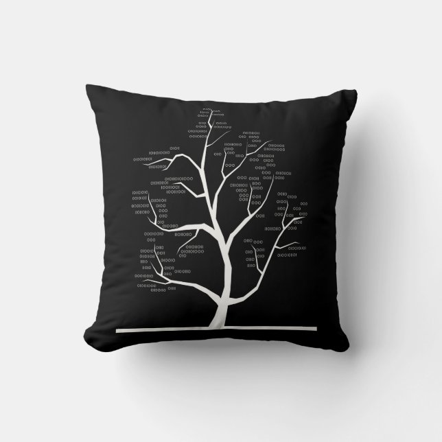 Coussin Arbre de l'informatique de code binaire de (Recto)