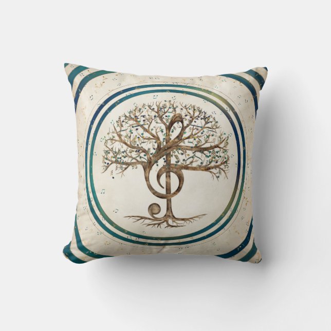Coussin Arbre de musique Treble Clef (Recto)