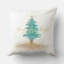 Arbre de Noël à l'aquarelle "Merry and Bright"