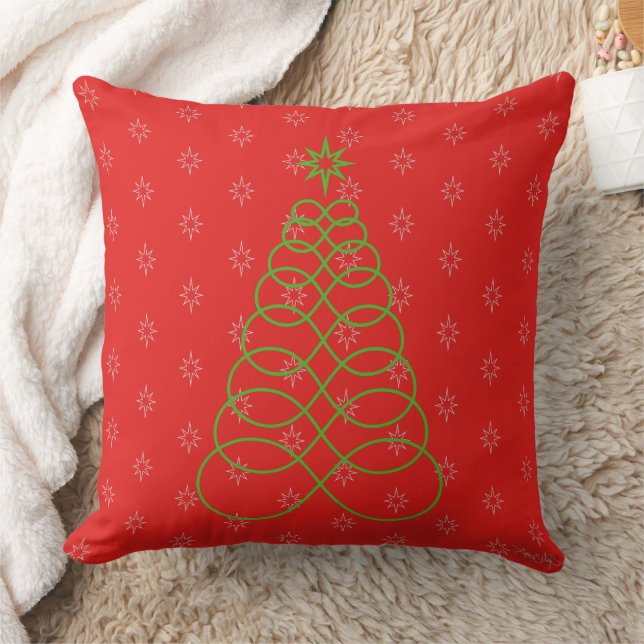 Coussin Arbre de Noël d'amour infini - Vert&Rouge (Couverture)