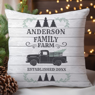 Coussin Arbre de Noël de Ferme Maison Familiale Personnali