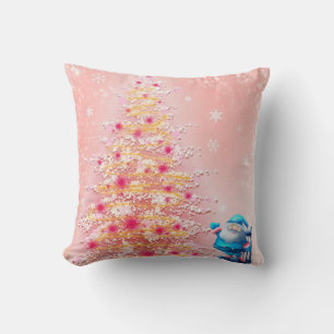 Coussin Arbre de Noël Décoratif Moderne Santa Flocons de N
