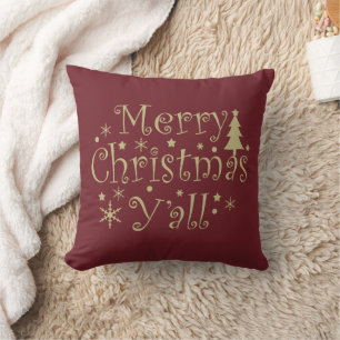 Coussin Arbre de Noël décoré Joyeux Noël 