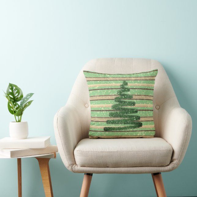 Coussin Arbre de Noël enneigé (Chaise)