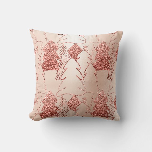 Coussin Arbre de Noël Fancy Parties scintillant Rose Gold  (Recto)
