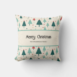 Coussin Arbre de Noël Retro personnalisé