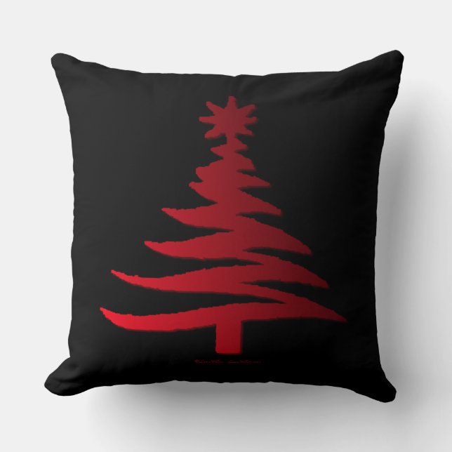 Coussin Arbre de Noël Rouge (Recto)
