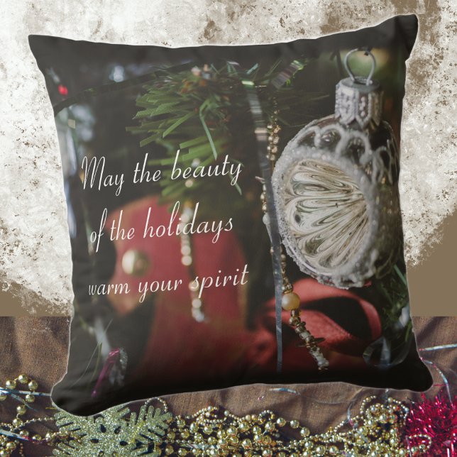 Coussin Arbre de Noël sombre et rétro (Créateur téléchargé)