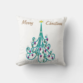 Coussin Arbre de Noël tourbillonnant 16"