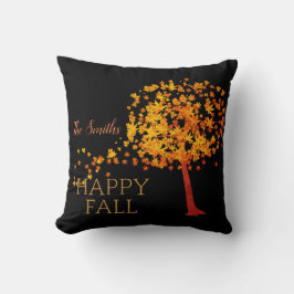 Coussin Arbre d'érable rouge d'automne personnalisé