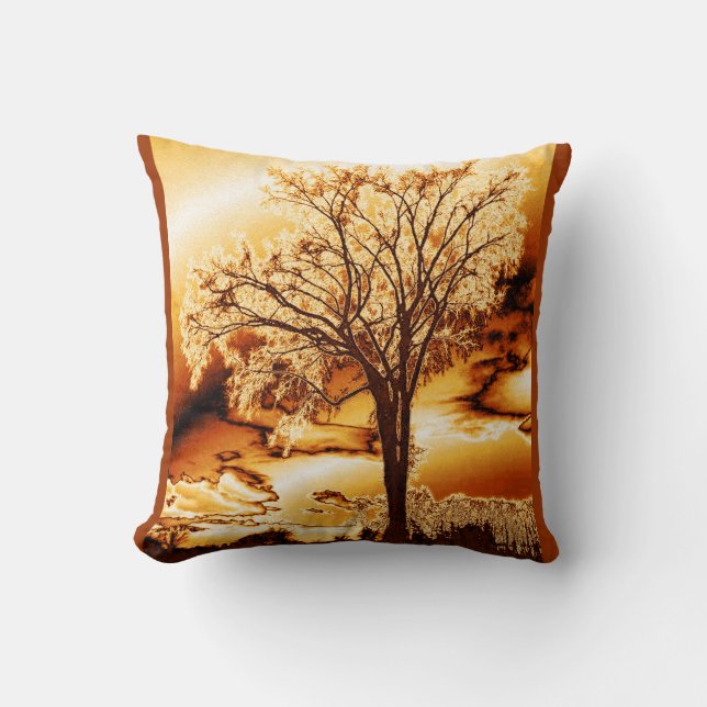 Coussin Arbre D'Or De L'Oreiller À Jets De Vie (Recto)