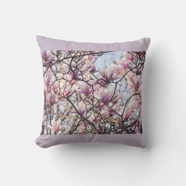 Coussin Arbre en fleurs de Magnolia (Recto)