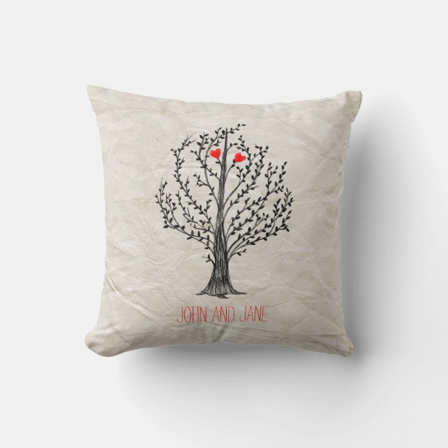 Coussin Arbre et Coeurs (Recto)