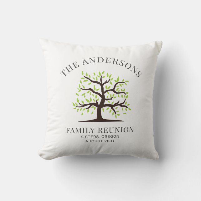 Coussin Arbre Généalogique de Réunion de Famille Personnal (Recto)