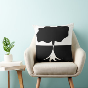 Coussin Arbre noir et blanc