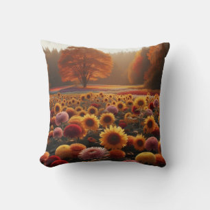 Coussin Arbres d'automne/terrain avec maman