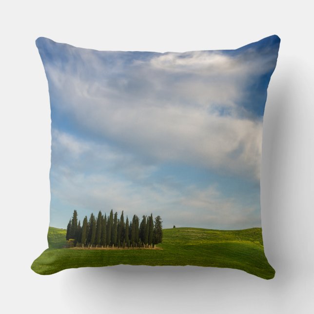 Coussin Arbres de Cypress dans le carreau de la Toscane (Recto)