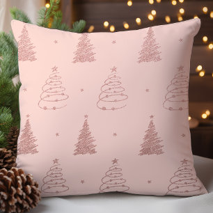 Coussin Arbres de Noël en or rose élégants