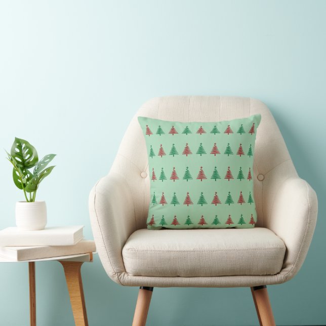 Coussin Arbres de Noël et étoiles scintillantes Cadeaux de (Chaise)