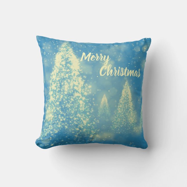 Coussin Arbres de Noël magiques Joyeux Noël (Recto)