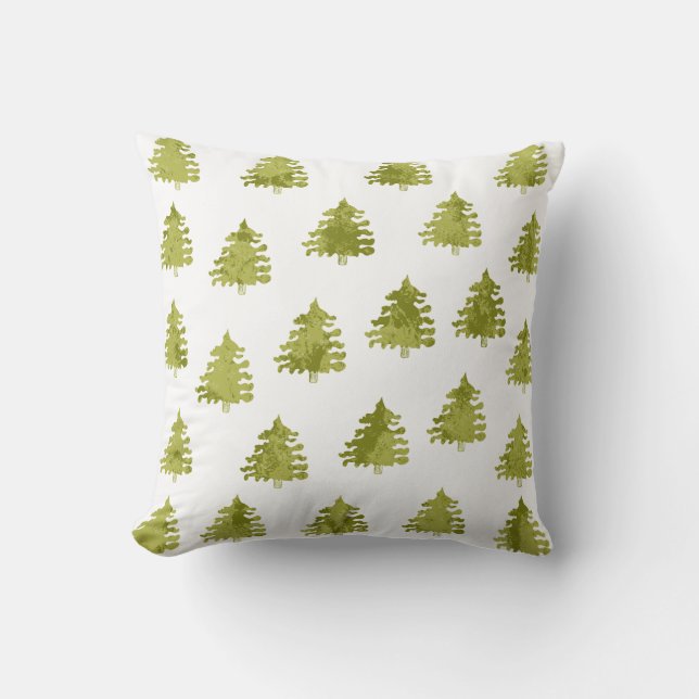 Coussin Arbres de Noël verts (Recto)