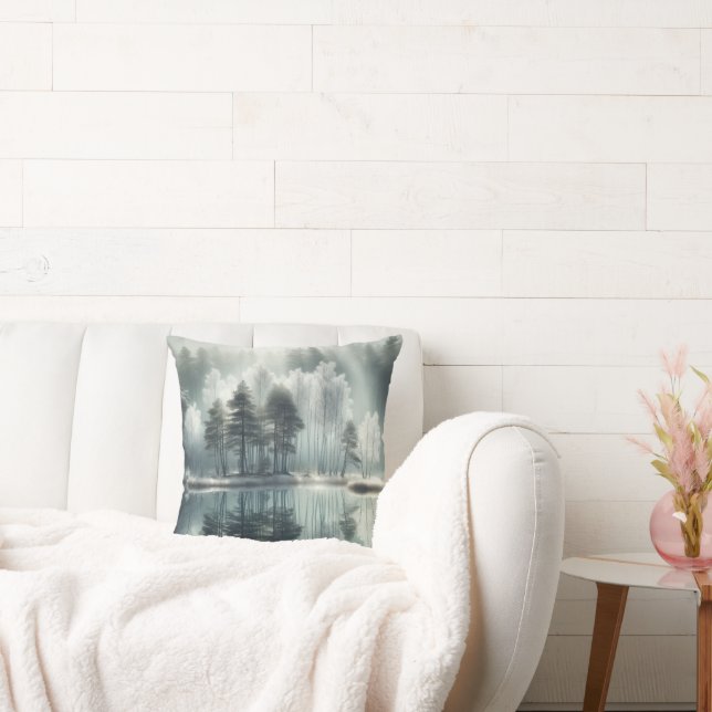 Coussin Arbres D'Hiver Avec Réflexion Du Lac (Canapé)