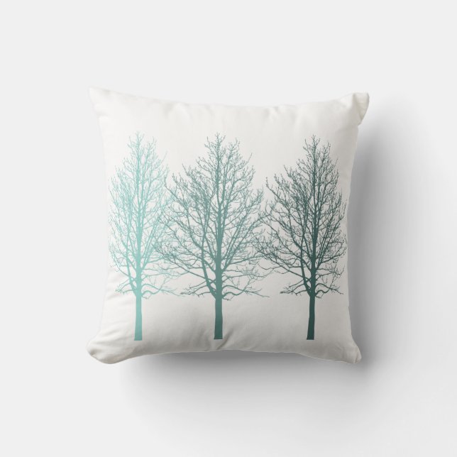 Coussin Arbres Turquoises (Recto)