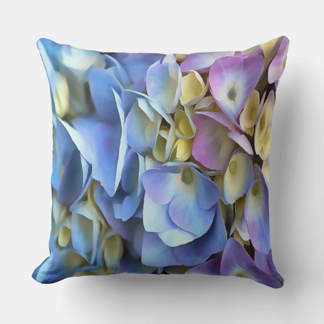 Coussin Arbuste bleu Hydrangea Arbuste Artistique Bossom (Recto)
