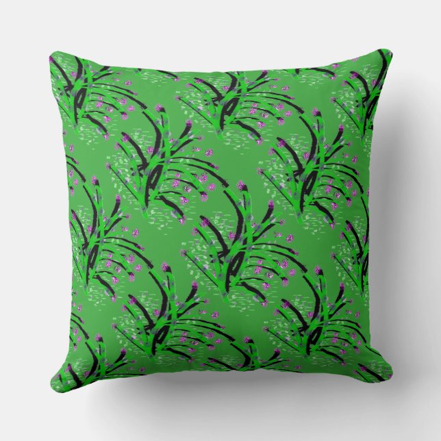 Coussin Arbuste d'accent décoratif vert  (Verso)
