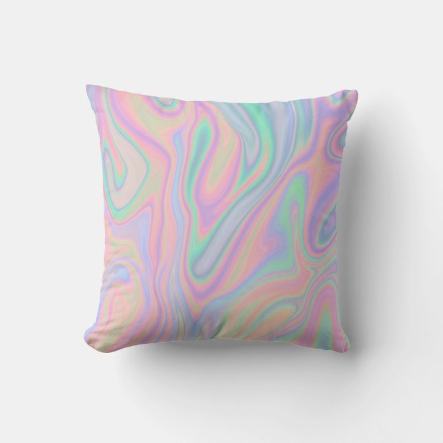 Coussin Arc-en-ciel abstrait coloré liquide (Recto)