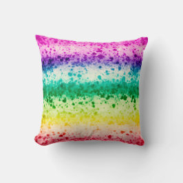 Coussin Arc-en-ciel Brush Splatter Art Abstrait moderne
