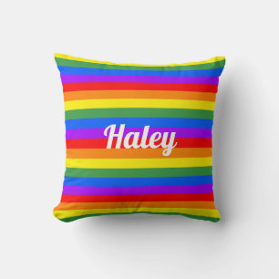 Coussin Arc-en-ciel Frappes Nom Personnalisé Jeu d'oreill