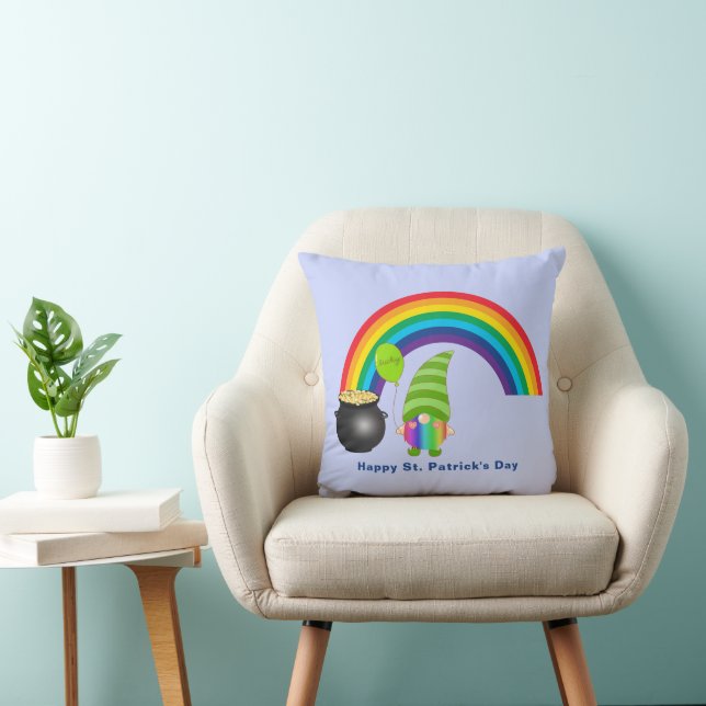 Coussin Arc-en-ciel Gnome Pot de Jour de la Saint Patrick  (Chaise)