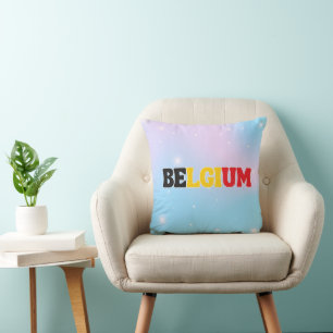 Coussin Arc-en-ciel moderne Belgique Drapeau national