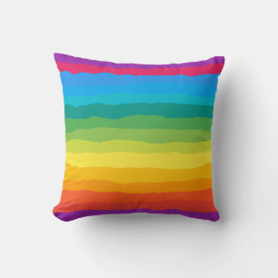 Coussin Arc-en-ciel multicolore rayures laides