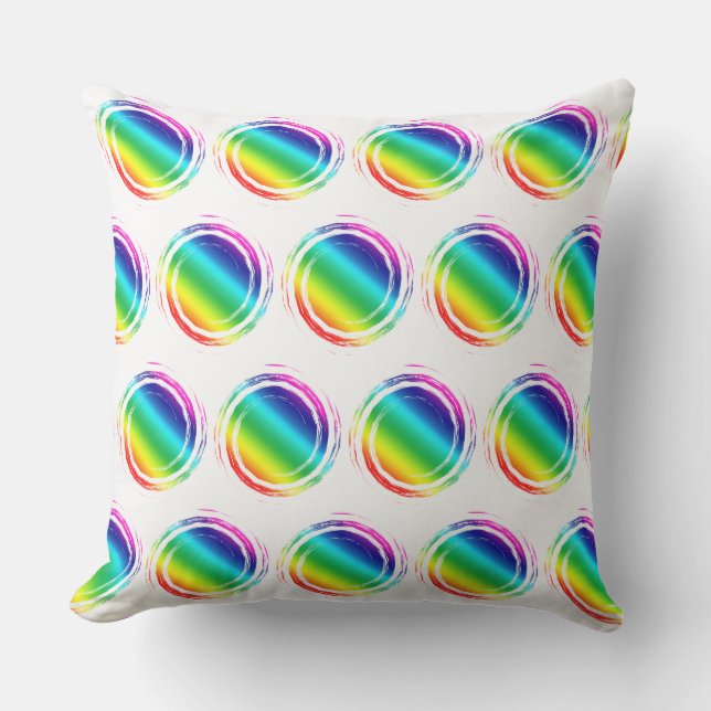 Coussin Arc-en-ciel Pois Cercle soleil été (Recto)