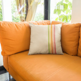 Coussin Arc-en-ciel Sherbet rayé Vintage