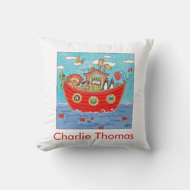 Coussin Arche de Noé personnalisée (Recto)