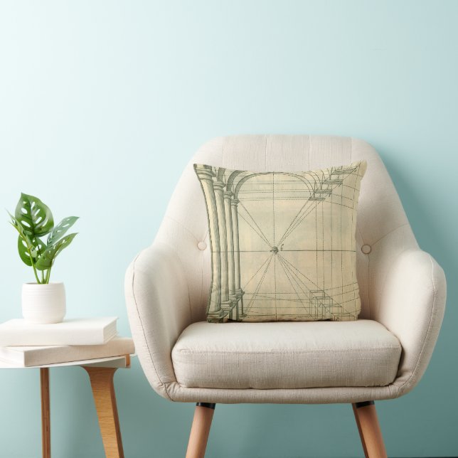 Coussin Architecture Ancienne, Arches Colonnes Perspective (Chaise)