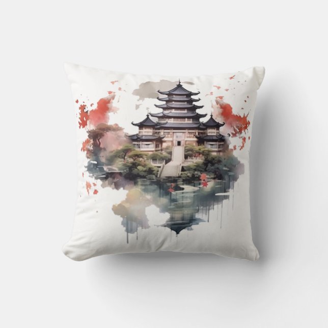 Coussin Architecture traditionnelle chinoise - Pagode anci (Recto)