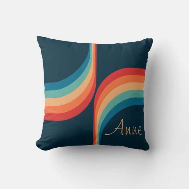 Coussin Arcs colorés de style rétro (Recto)
