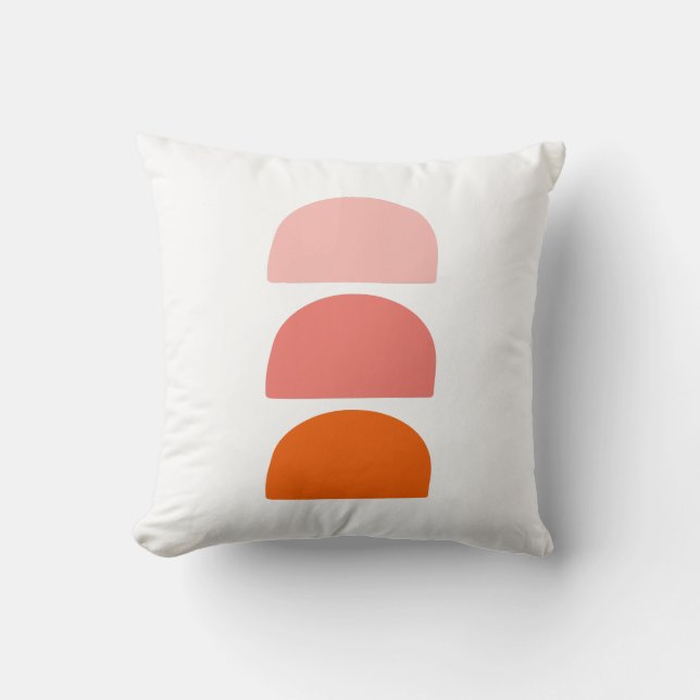 Coussin Arcs Corail rose Orange (Recto)